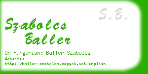 szabolcs baller business card